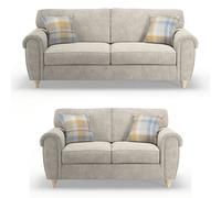 Furnishings For Less Edgar Chesterfield Fabric Sofa Suite