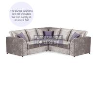 Furnishings For Less Ferguson / Crystal Crushed Velvet Full Back Corner Sofa - Mink