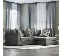 Furnishings For Less Graceland Fabric Corner Sofa - Pewter - Right Hand Facing