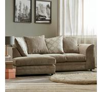 Furnishings For Less Graceland Fabric Corner Sofa - Stone - Left Hand Facing