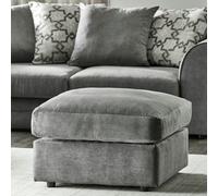 Furnishings For Less Graceland Fabric Footstool - Pewter
