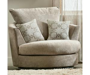 Furnishings For Less Graceland Fabric Swivel Chair - Stone