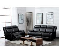 Furnishings For Less Hampshire Luxury Manual Reclining Sofa Suite - Black