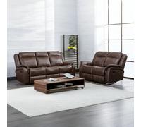 Furnishings For Less Hampshire Luxury Manual Reclining Sofa Suite - Tan