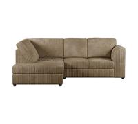 Furnishings For Less Luxor Cord Fabric 4 Seater Corner Sofa Full Back - Coffee - Left Hand Facing