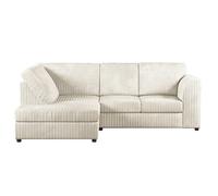 Furnishings For Less Luxor Cord Fabric 4 Seater Corner Sofa Full Back - Cream - Left Hand Facing