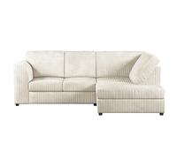Furnishings For Less Luxor Cord Fabric 4 Seater Corner Sofa Full Back - Cream - Right Hand Facing