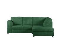Furnishings For Less Luxor Cord Fabric 4 Seater Corner Sofa Full Back - Green - Right Hand Facing