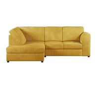 Furnishings For Less Luxor Cord Fabric 4 Seater Corner Sofa Full Back - Mustard - Left Hand Facing