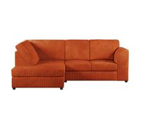 Furnishings For Less Luxor Cord Fabric 4 Seater Corner Sofa Full Back - Orange - Left Hand Facing