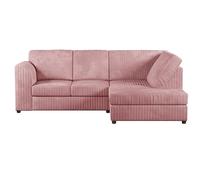 Furnishings For Less Luxor Cord Fabric 4 Seater Corner Sofa Full Back - Pink - Right Hand Facing