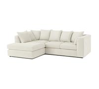 Furnishings For Less Luxor Cord Fabric 4 Seater Corner Sofa Scatter Back - Cream - Left Hand Facing