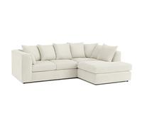 Furnishings For Less Luxor Cord Fabric 4 Seater Corner Sofa Scatter Back - Cream - Right Hand Facing