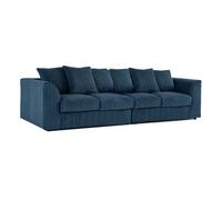 Furnishings For Less Luxor Cord Long Fabric 4 Seater - Scatter back - Navy Blue