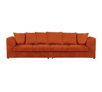 Furnishings For Less Luxor Cord Long Fabric 4 Seater - Scatter back - Orange