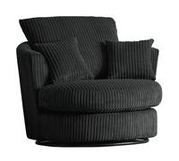 Furnishings For Less Luxor / Ferguson / Delta Cord Swivel Chair - Black