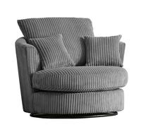 Furnishings For Less Luxor / Ferguson / Delta Cord Swivel Chair - Grey