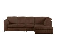 Furnishings For Less UK Luxor Chocolate Jumbo Cord Large 5 Seater Corner Sofa Long Right Hand Facing - Full Back
