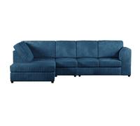 Furnishings For Less Luxor Full Cord Fabric 5 Seater Corner Sofa Full Back - Marine Blue - Left Hand Facing