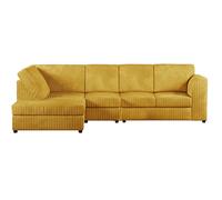 Furnishings For Less UK Luxor Mustard Jumbo Cord Large 5 Seater Corner Sofa Long Left Hand Facing - Full Back