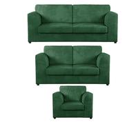 Furnishings For Less Luxor Full Jumbo Cord 3 Piece Suite - Full Back - Green
