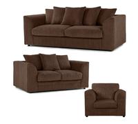 Furnishings For Less Luxor Full Jumbo Cord 3 Piece Suite - Scatter Back - Chocolate
