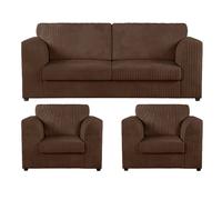 Furnishings For Less Luxor Full Jumbo Cord 3 Piece Suite - Full Back - Chocolate