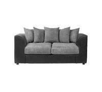 Furnishings For Less Luxor Full Jumbo Cord 3 Seater - Scatter Back - Black and Grey