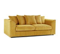 Furnishings For Less UK Luxor Jumbo Cord Mustard Fabric 3 Seater Sofa