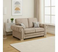 Furnishings For Less Milan Chesterfield Fabric 2 Seater Sofa - Full Back - Mink