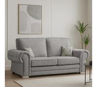 Furnishings For Less Milan Chesterfield Fabric 3 Seater Sofa - Full Back - Grey