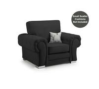 Furnishings For Less Milan Chesterfield Fabric Armchair - Full Back - Black