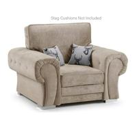 Furnishings For Less Milan Chesterfield Fabric Armchair - Full Back - Mink
