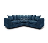 Furnishings For Less Monaco Chenille Fabric 5 Seater Corner Sofa - Blue