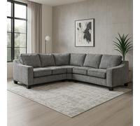Furnishings For Less Nebraska Slate Grey 5 Seater Corner Sofa Full Back