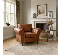 Furnishings For Less Oakland Chesterfield Leather Armchair - Tan