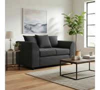 Furnishings For Less Paris Boucle Charcoal Fabric 2 Seater Sofa