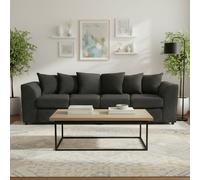 Furnishings For Less Paris Boucle Charcoal Fabric 4 Seater Sofa