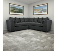 Furnishings For Less Paris Boucle Charcoal Fabric 5 Seater Corner Sofa