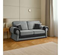 Furnishings For Less Portland Mixed Fabric Cord 2 Seater - Black and Grey