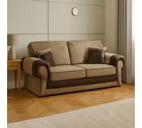 Furnishings For Less Portland Mixed Fabric Cord 2 Seater - Brown and Beige