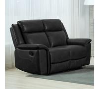 Furnishings For Less Toronto Reclining Leather-Like 2 Seater Sofa Black or Grey - Black