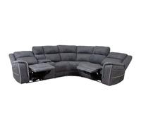 Furnishings For Less UK Anna Grey Fabric 5 Seater Electric Recliner Corner Sofa Usb