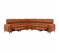 Furnishings For Less UK Aria L Shaped Electric Recliner Sofa Tan Large Corner 5 Seater
