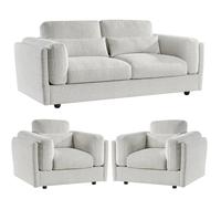 Furnishings For Less UK Bali 3 Piece Sofa Suite Chenille Modern 3 + 1 + 1 Beige Furnishings For Less UK Beige