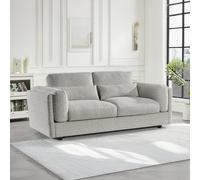 Furnishings For Less UK Bali Modern Chenille Textured Fabric 3 Seater Sofa Grey