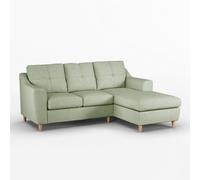 Furnishings For Less UK Baxter Fabric L Shaped 3 Seater Corner Sofa With Chaise Sage Right Hand Facing