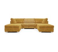 Furnishings For Less Bishop U-Shaped Fullback Jumbo Cord Sofa - Mustard