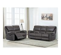 Furnishings For Less UK Boston Grey Fabric Large Sofa Suite Manual Reclining Sofa Set 3 + 2 Seater Sofas
