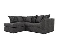 Furnishings For Less UK Byron Dundee Chenille Fabric 3 To 4 Seater L Shaped Corner Sofa Grey Left Hand Facing